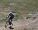 Gregory hammers while riding solo, leading the pack in Sunday&#039;s Race #2. by Karen Jarchow